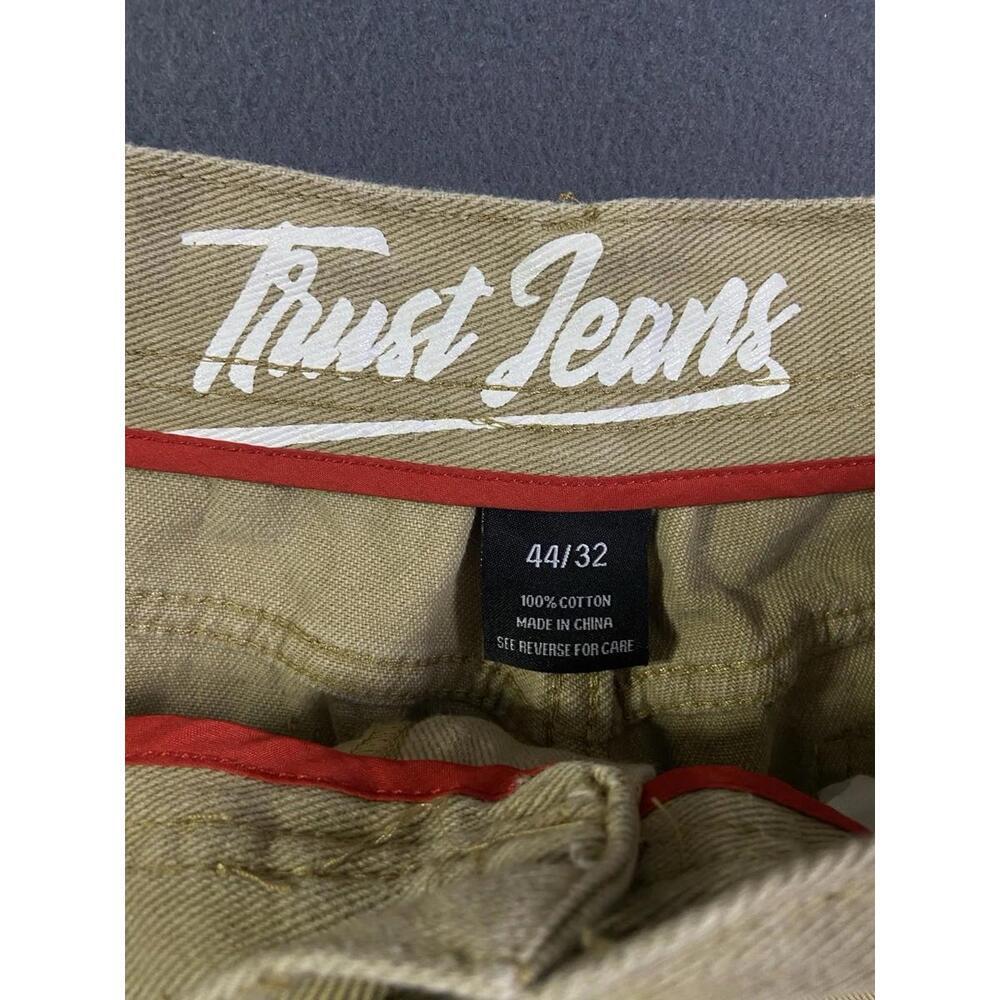Trust Jeans Men's Tan Denim Baggy Skater 90s Y2K Straight Leg Size 44x32 (38x28)
